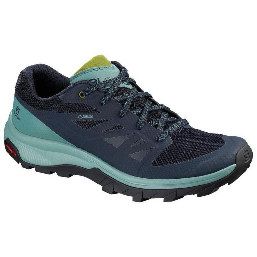 Salomon Blue and Green Sneakers with Contagrip Traction